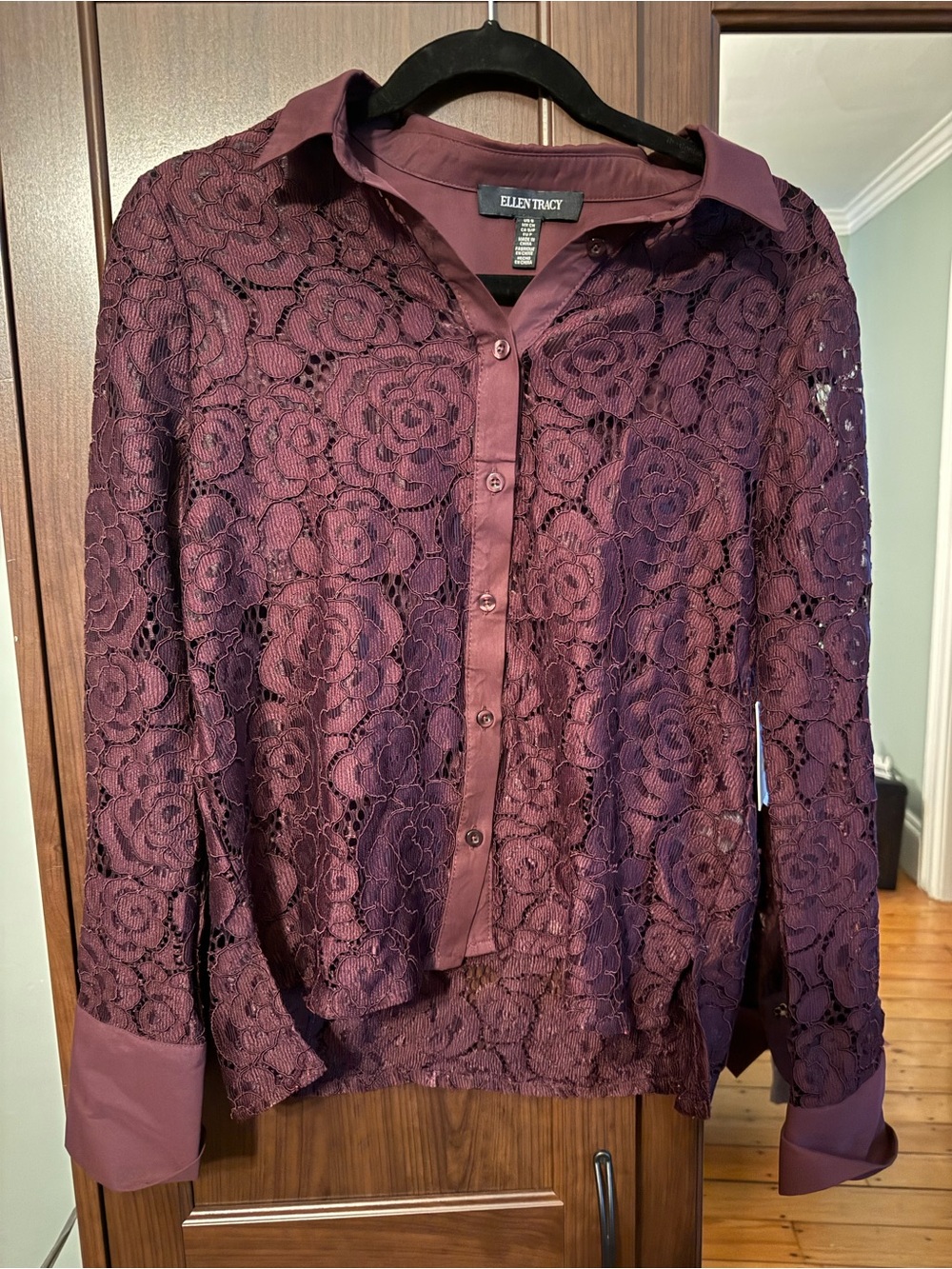 Ellen Tracy Women's Lace Button-Front Shirt